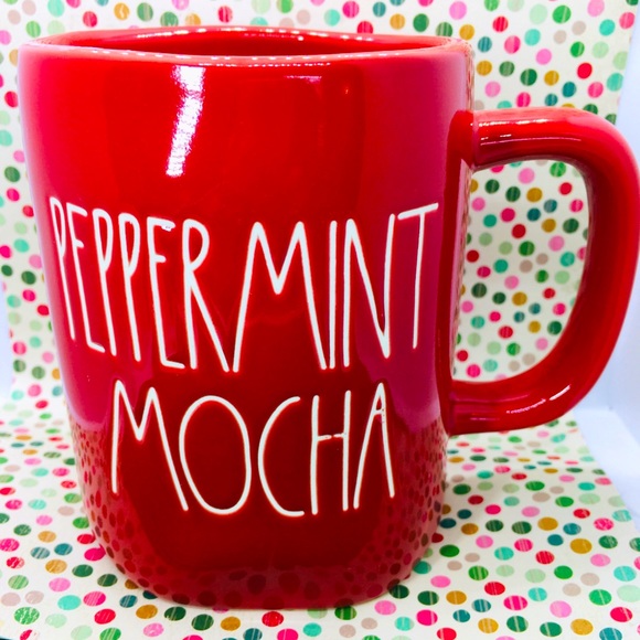 Rae Dunn Other - Rae Dunn Peppermint Mocha Glossy Red Mug